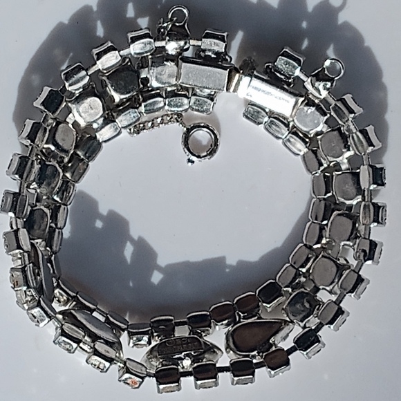 Eisenberg Ice Crystal Clear Rhinestones Signed Vintage Mid Century Bracelet - Picture 5 of 13